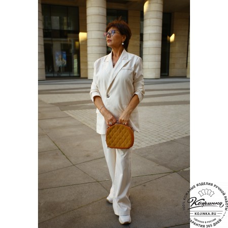 Женская кожаная сумка "Селин" (охра)